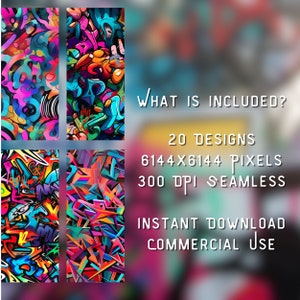 Graffiti Art Digital Paper Bundle High-resolution Seamless Pattern for ...