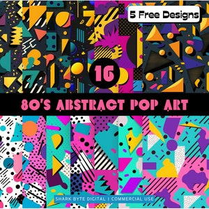 80s Abstract Pop Art Digital Patterns for Vibrant Creations Perfect for a Retro Throwback, Vintage Vibes 80s 90s Graphics PNG