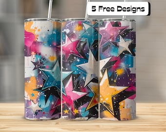 Galaxy Themed on Brick Wall Tumbler Wrap| Straight & Tapered | 20oz Skinny Tumbler | Tumbler Wrap Sublimation PNG | Stars | Outer Space