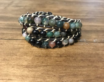 Custom leather wrap bracelet