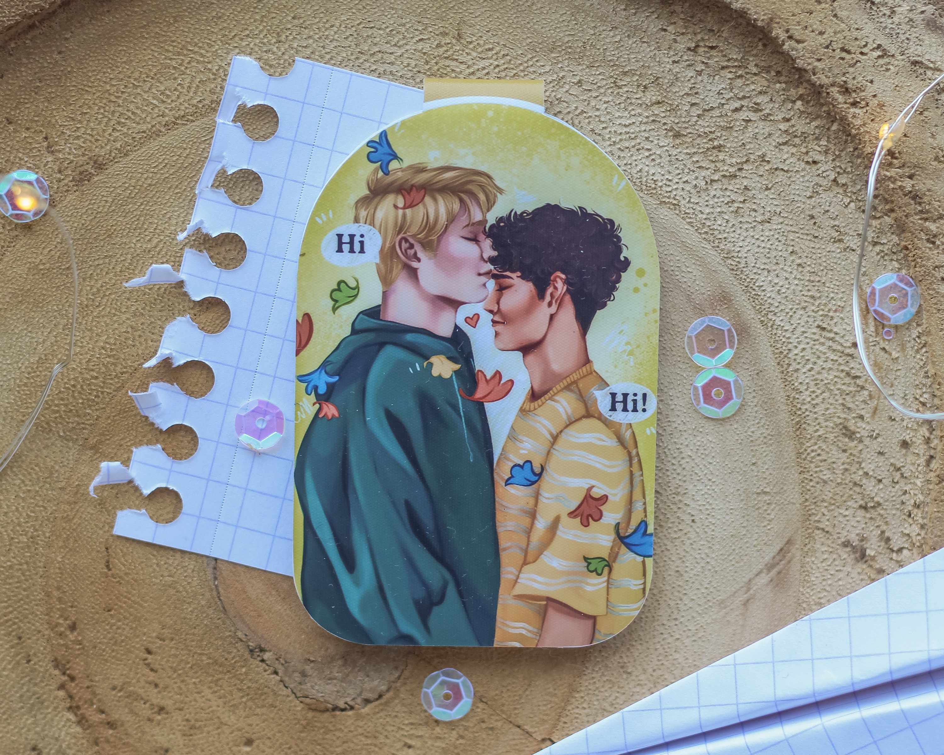 Nick and Charlie heartstopper Paper Laminated or Magnetic Bookmark