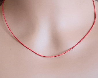 Silk Cord Minimalist Necklace: Sterling Silver Clasp, Minimalist Jewelry, Choose Your Length And Color