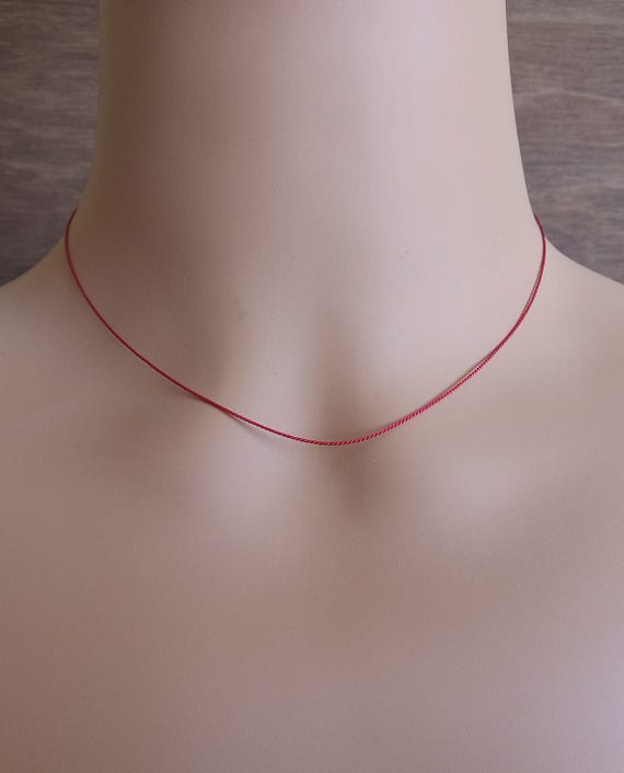 Thin Silk Cord Minimalist Necklace: Sterling Silver Clasp, Minimalist Jewelry