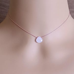 Rose Quartz Silk Cord Necklace: Sterling Silver Clasp