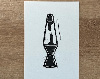 Handgeschnittene Lava Kunst Lampe: 70s Retro Wanddekor (10x15cm)