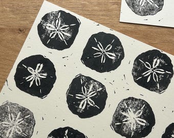 Sand Dollar Mini Hand Block Print