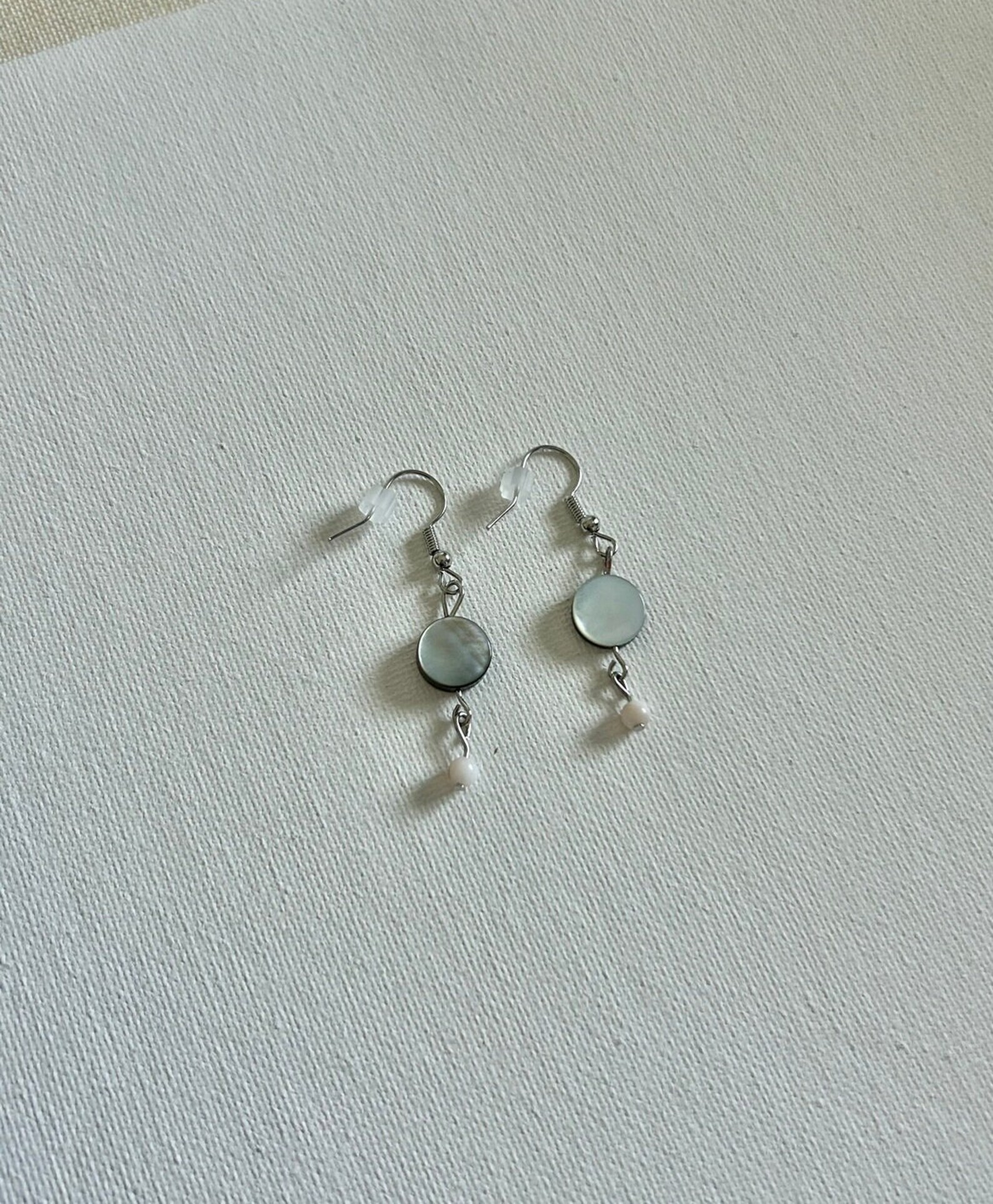 thumbnail image 2 of Handmade Natural Pearl & Abalone Shell Dangle Earrings With Silver Leverbacks 2 of 3