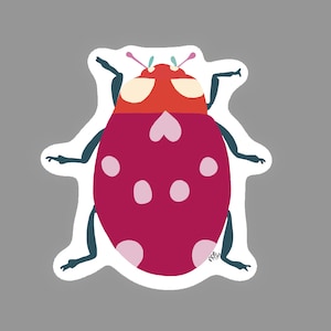 Ladybug, Cute Bug Sticker - Durable Waterproof Laptop, Waterbottle Sticker
