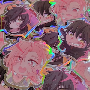 Slow Damage Single Character Holographic Sticker 3 Inch Towa Madarame Fujieda Rei Taku