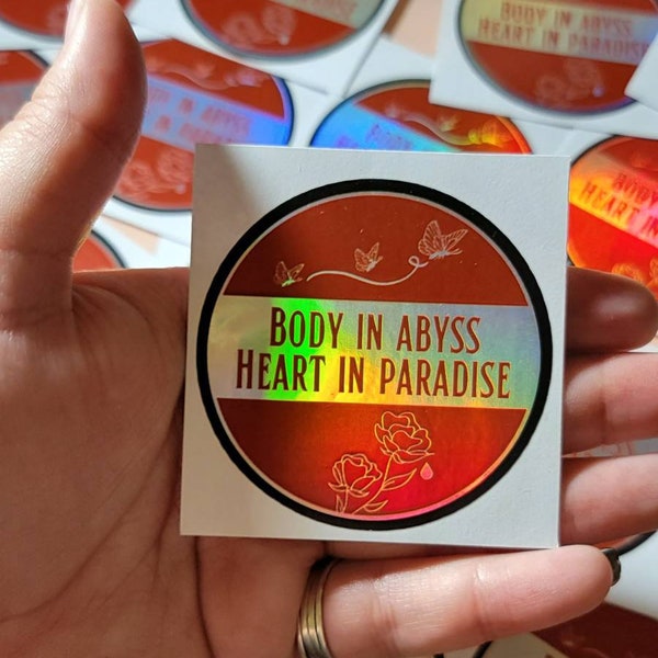 Body In Abyss Heart In Paradise Holo Sticker - Hualian TGCF 2.5 x 2.5 Inches