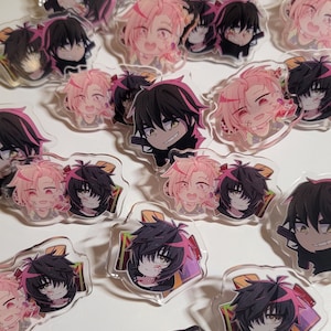 Slow Damage Character & Couple Acrylic Pins