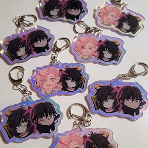 Slow Damage Couple Acrylic Holo Keychains