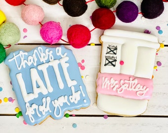 Teacher Thanks A Latte Set - Teacher Appreciation Cookies - Back To School Cookies