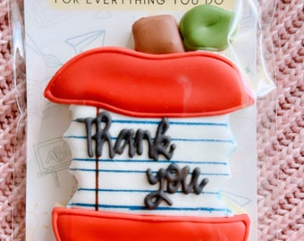 Teacher Thank You Apple Cookie - Teacher appreciation cookies