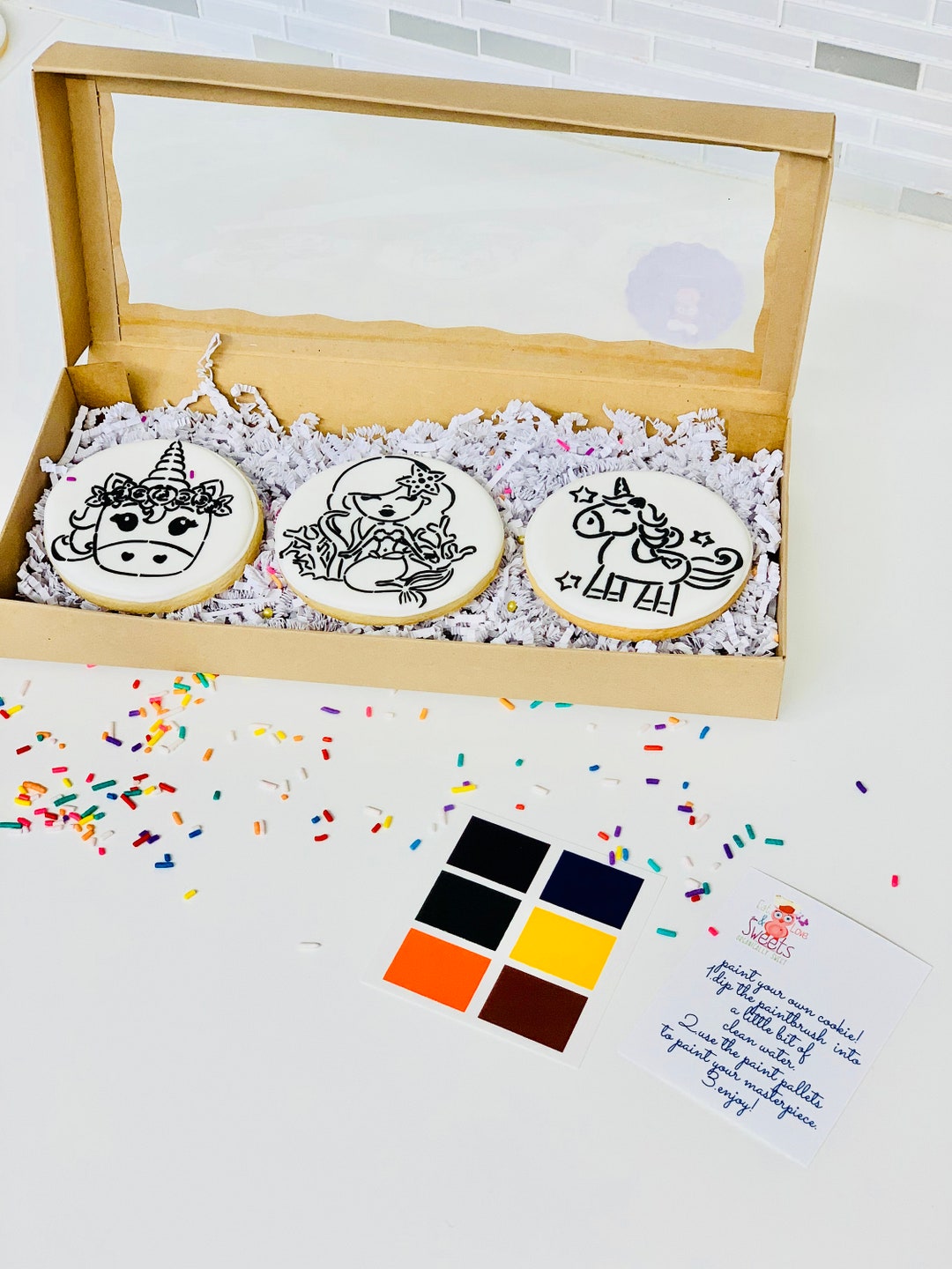 Paint Your Cookie Kit Color Your Cookie Kit Mermaid Unicorn Cookie Kit
