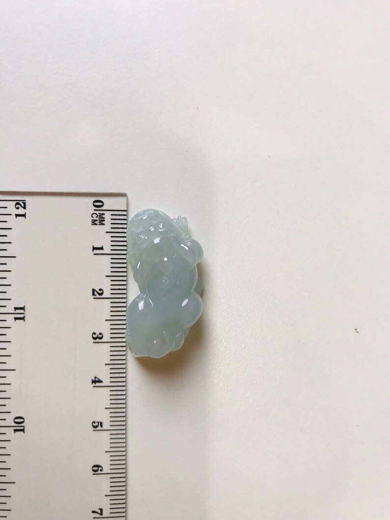 x18mm -Grade A Jadeite H W Jadeite Jade PiXiu Pendant Light Green 33mm x7mm L