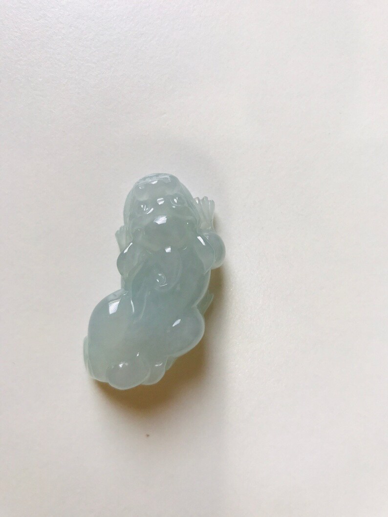 x18mm -Grade A Jadeite H W Jadeite Jade PiXiu Pendant Light Green 33mm x7mm L