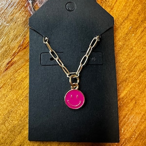 Pink Smiley Face Necklace