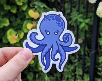 Adhesivo de vinilo de pulpo, resistente al agua y duradero, bonito adhesivo de animal marino