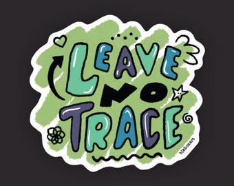 Adhesivo de vinilo «No dejar rastro» / Impermeable, diseño de naturaleza