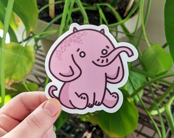 Adhesivo de vinilo de elefante, resistente al agua y duradero, bonito adhesivo de animal