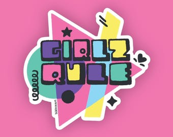 Adhesivo de vinilo Girlz Rule / Calcomanía retro impermeable
