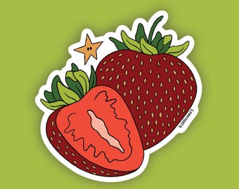 Vinilo adhesivo de fresa silvestre: calcomanía mate resistente al agua