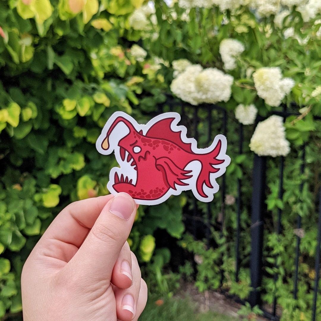 Deep Sea Angler Fish Vinyl Sticker | Waterproof & Durable | Cute Animal ...