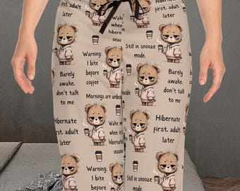 Pajama Pant Set for Women Gift But First Coffee Cozy Pajama Gift for Coffee Drinker Funny Pjs Gift for Her Not a Morning Person Lounge Pants