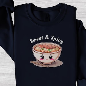 Ramen Sweatshirt, Foodie Crewneck, Ramen Lover Gift, Japanese Aesthetic, Kawaii Noodle Sweatshirt for Food Love, Anime Crewneck Sweatshirt