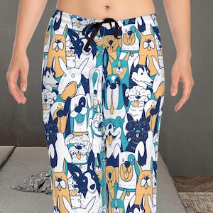 Dog Lover Pajamas, Funny Dog Print Lounge Pants, Cute Dog Pattern Sleepwear, Pet Parent Gift, Comfy Animal Pajama Bottoms, Unisex Dog Pants