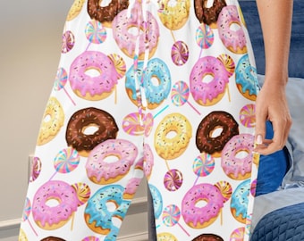 Donut Pajama Pants | Sweet Food Lover Sleepwear | Cute Donut Print PJs | Cozy Lounge Pants for Women | Fun Pajama Gift | Dessert Loungewear