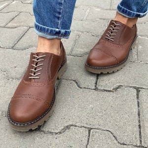 Ladies burgundy brogue shoes online