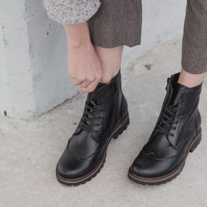 brogue boots, women borgue boots, women boots, brogue shoes, women shoes, black shoes