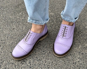 Lavander Lilac brogue women shoes