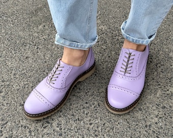 Zapatos brogue mujer Lavander Lila