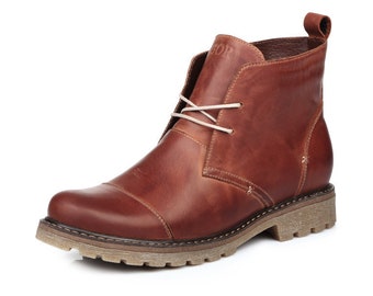 Handmade Leather Desert Boots, Autumn Military Style women boots