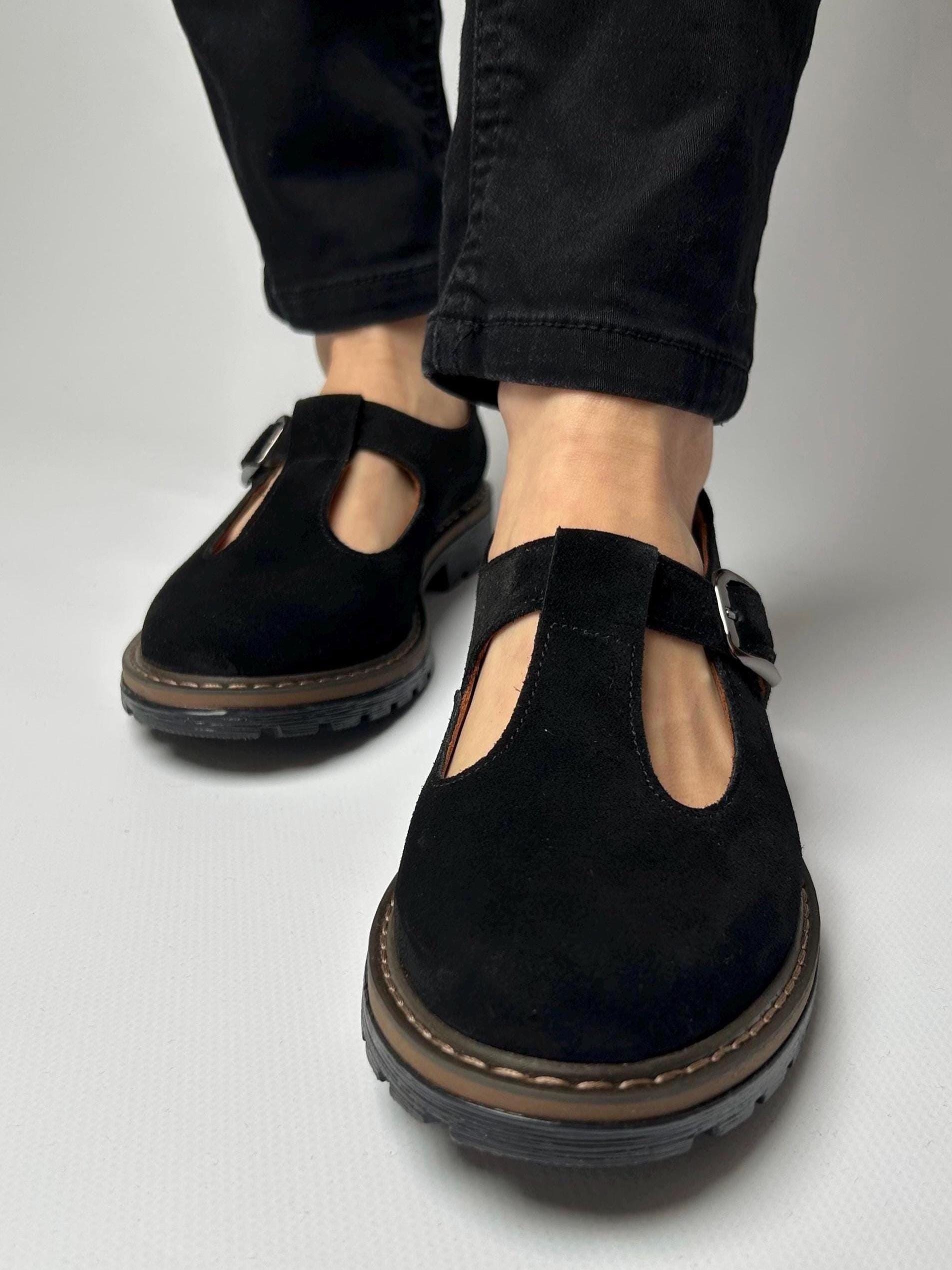 Velvet Mary Jane Flats - Etsy