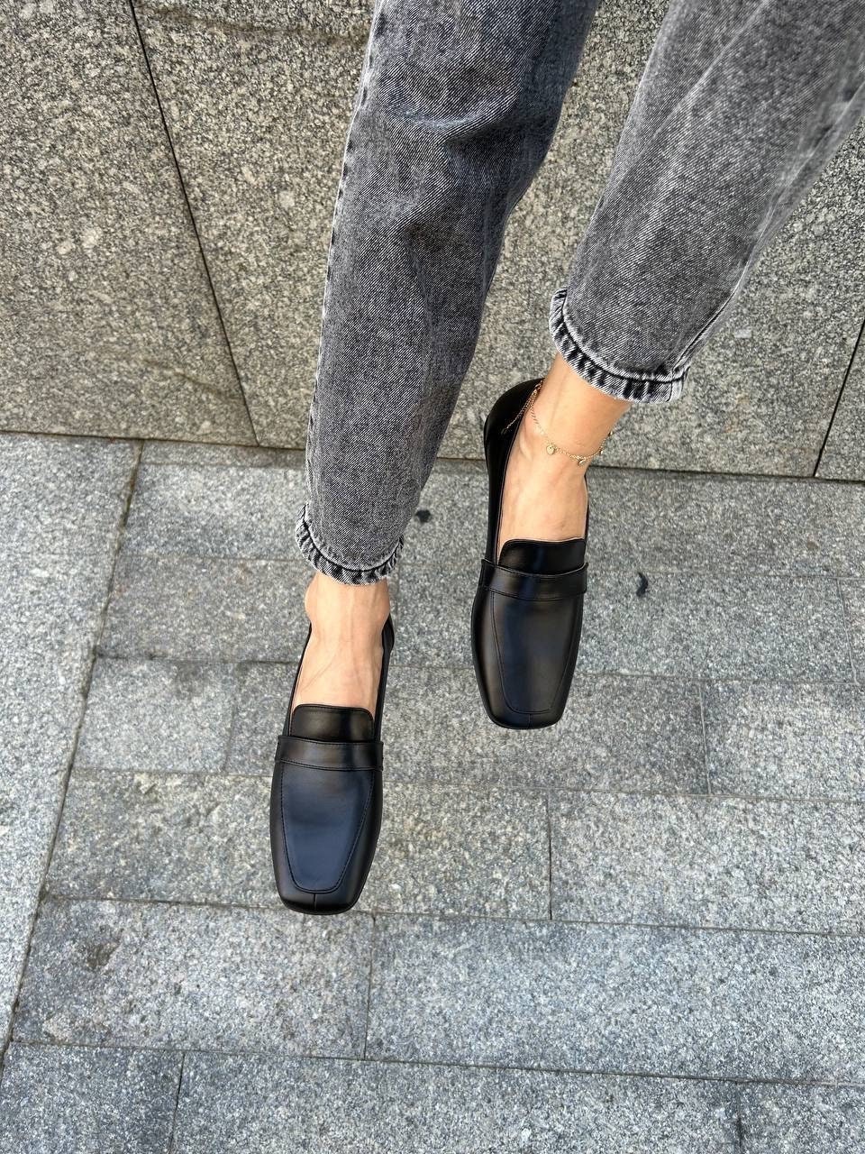 Handcrafted Black Leather Square Toe Loafers: Minimalist Flats - Etsy