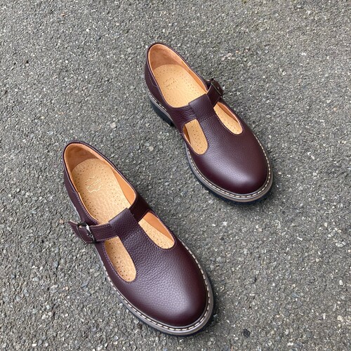 Women Navy Blue Leather Mary Janes Shoes Handmade Mary Jane Etsy