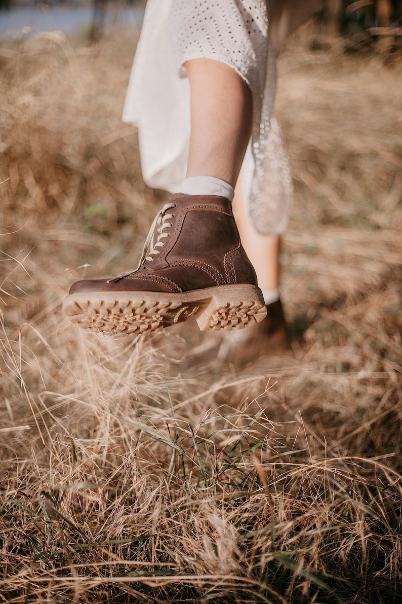 women brown boots,women brogue boots, women shoes, autumn boots, vintage boots