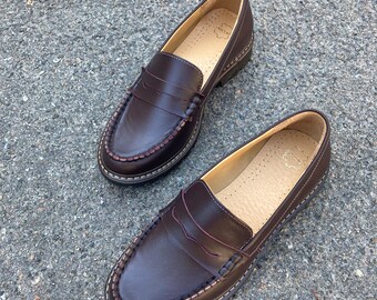 Burgundy Women Penny Loafer, Classic Women Burgundy Loafers
