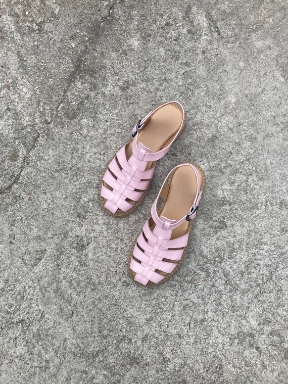 Women Pink Fisherman Sandals, Leather Pink Sandals, Gladiator Sandals,  Summer Closed Toe Sandals - Etsy