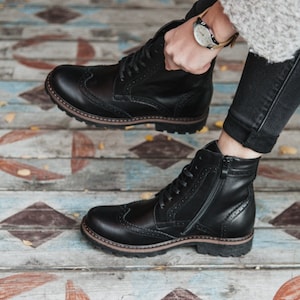 brogue boots, women borgue boots, women boots, brogue shoes, women shoes, black shoes