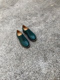 Green Leather Brogue Oxfords: Women's Tie Shoes, Handmade product logo