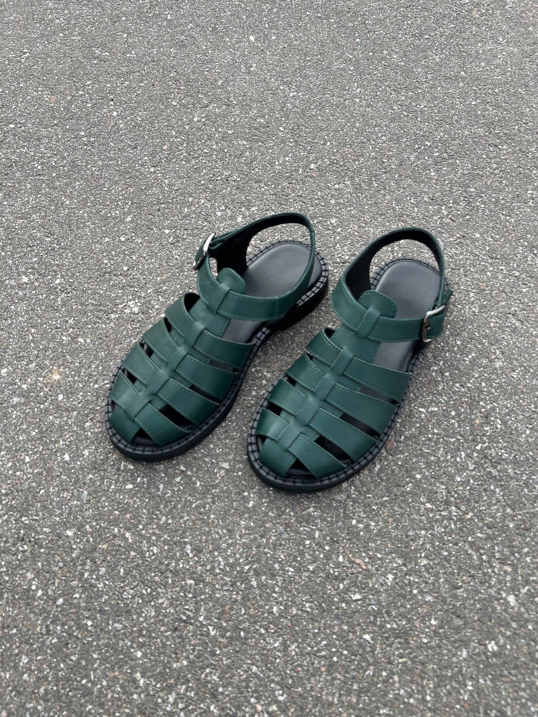 schuh green sandals