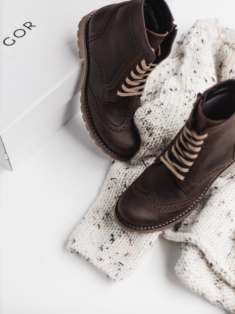 women brown boots,women brogue boots, women shoes, autumn boots, vintage boots