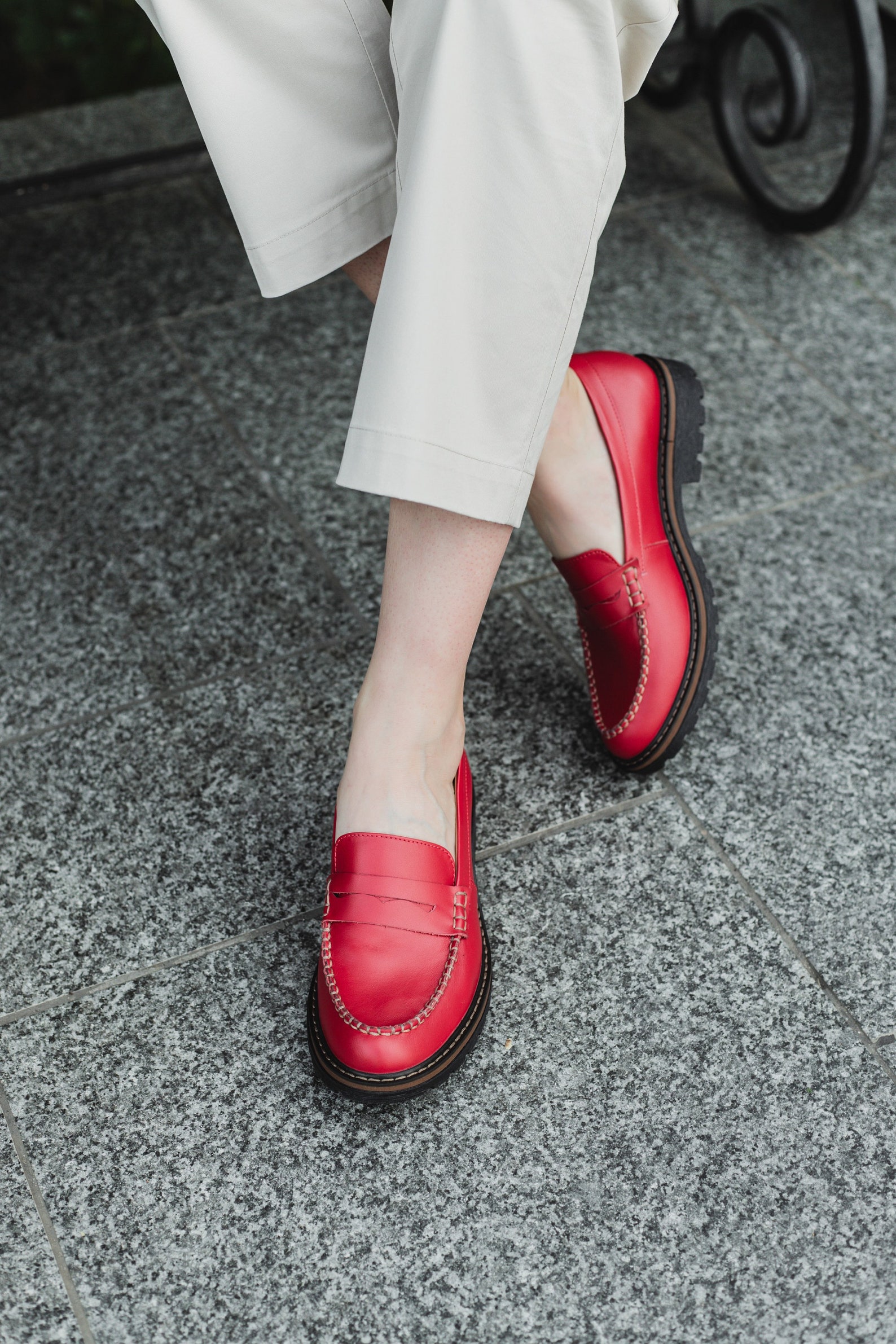 Red Penny Loafer Women Shoes Etsy UK