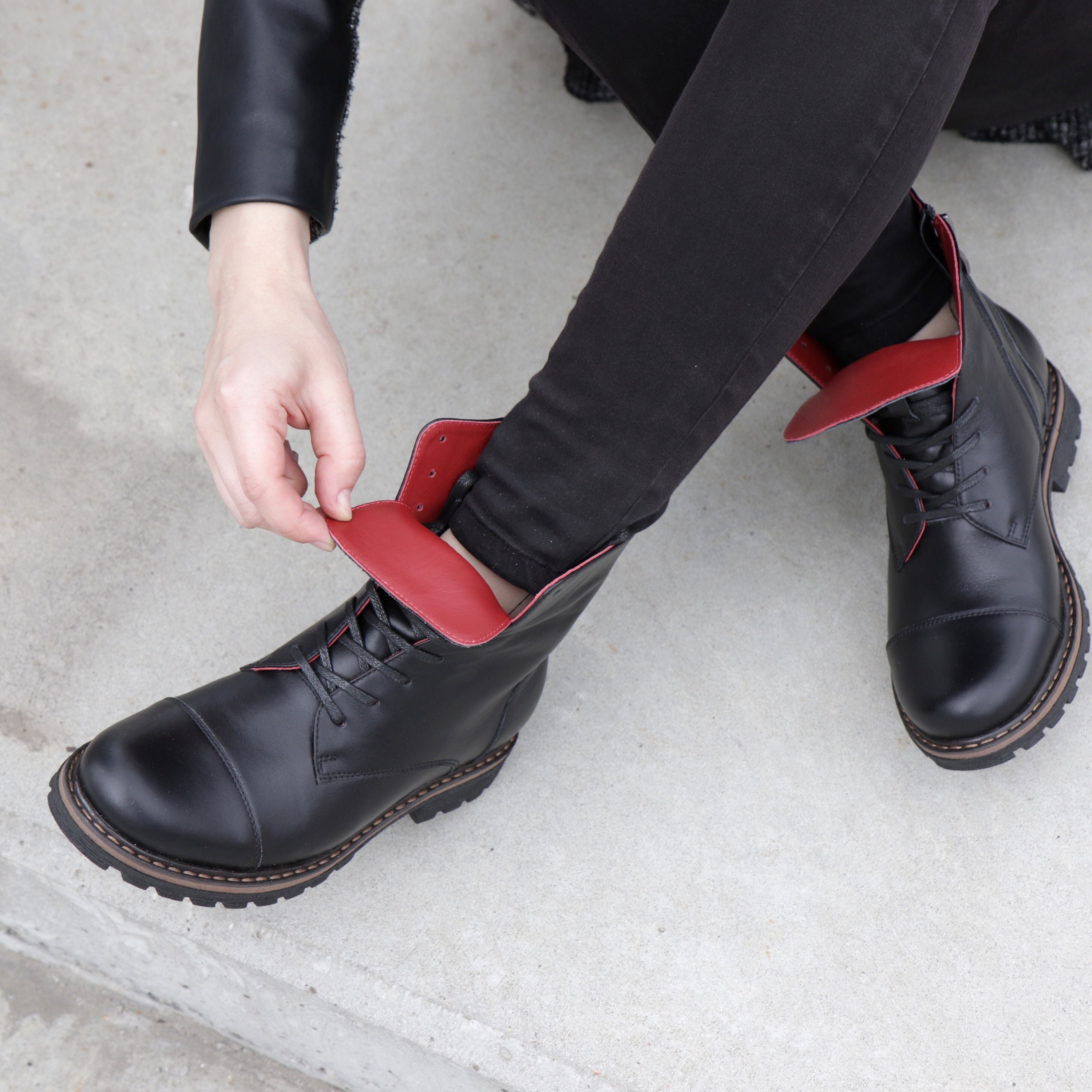 Ladies black deals military boots