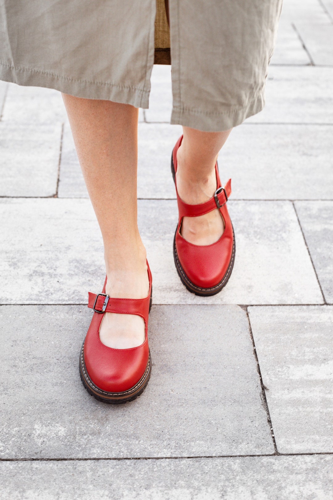 Women Summer Versatile Genuine Leather Mary Jean Shoes